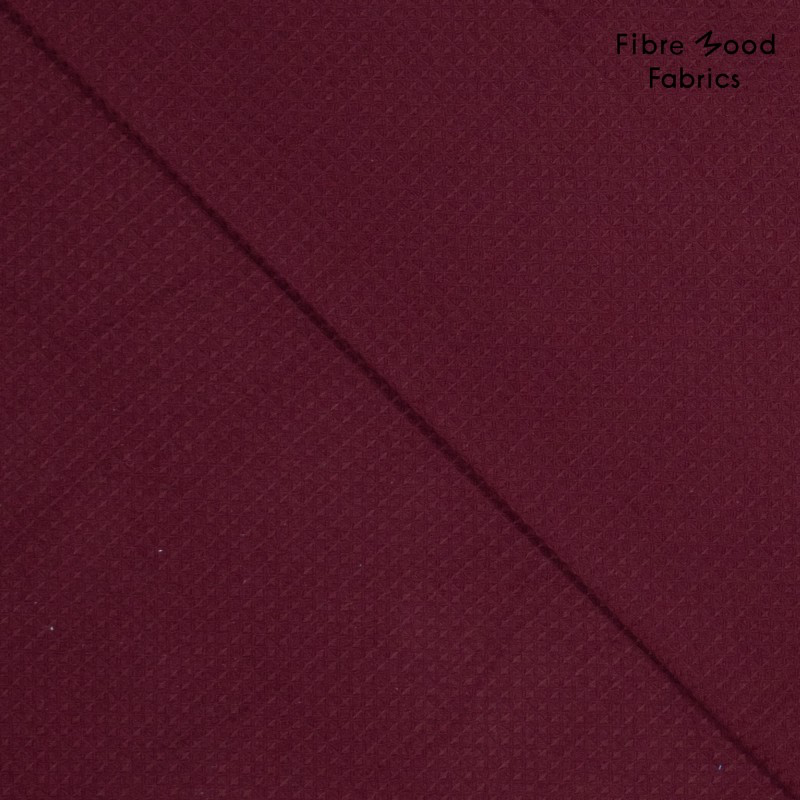 Fibre Mood – Tissu Eponge de Coton Nid d’Abeille « Elif » Uni Couleur Bordeaux 2.webp