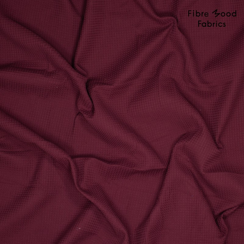 Fibre Mood – Tissu Eponge de Coton Nid d’Abeille « Elif » Uni Couleur Bordeaux 3.webp
