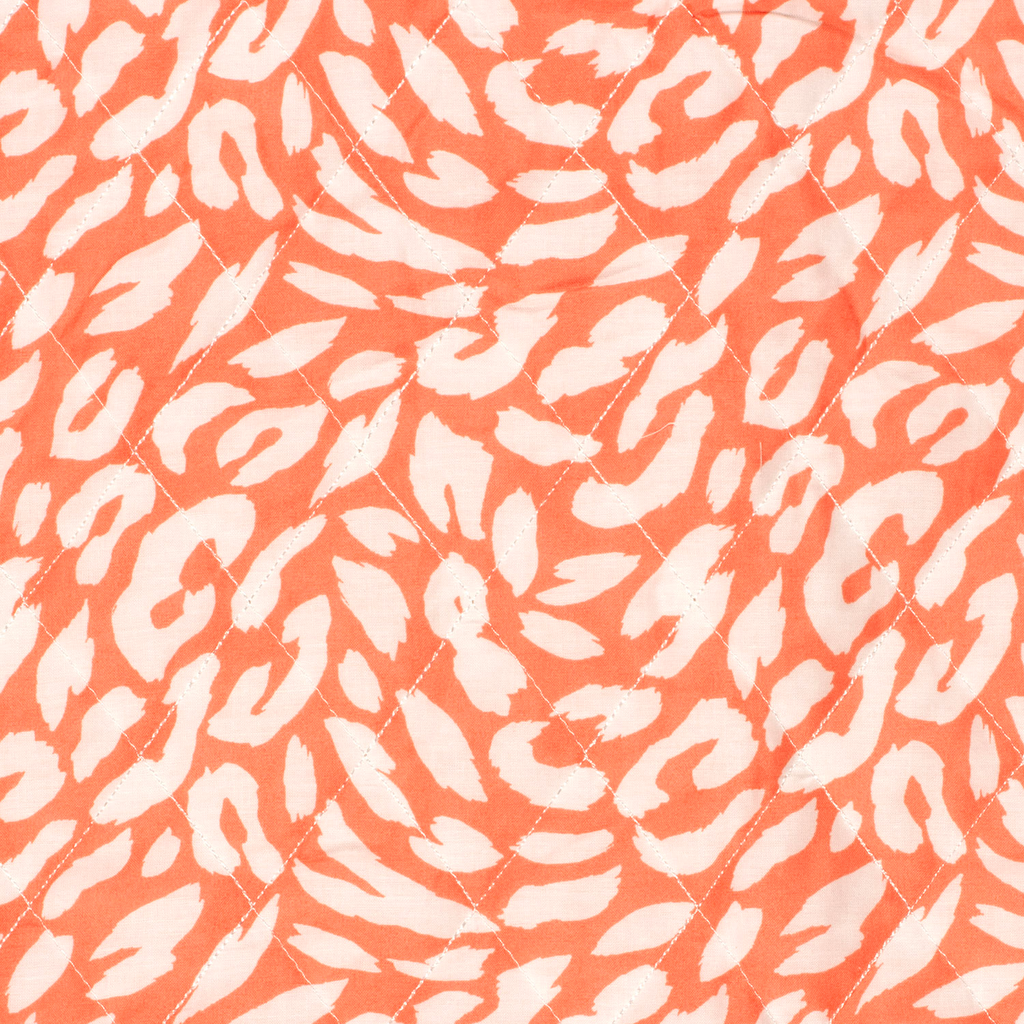 Sélection Coup de coudre - Tissu Voile de Coton Matelassé "Léopard" Corail  2.webp