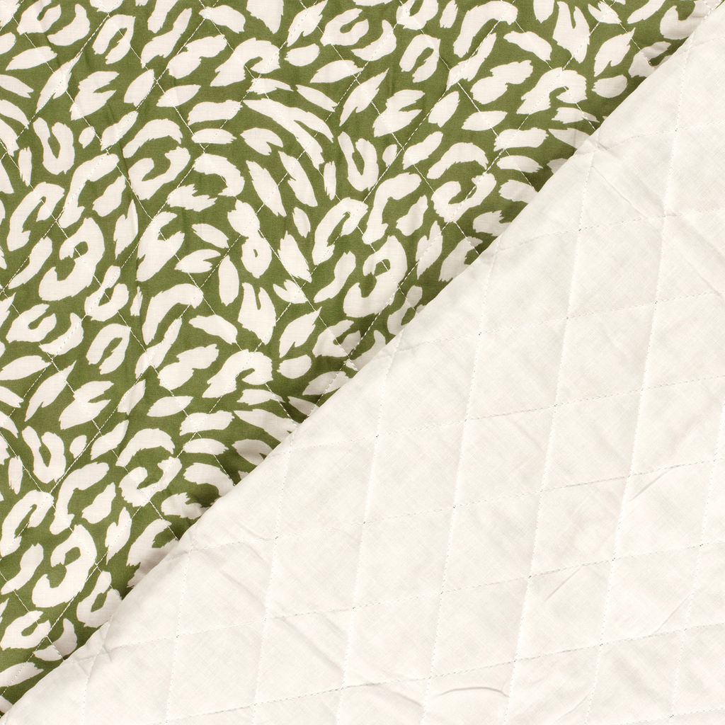 Sélection Coup de coudre – Tissu Voile de Coton Matelassé « Léopard » Kaki  2.webp