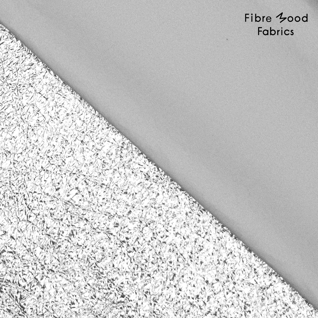 Fibre Mood - Tissu Lamé Stretch Effet Vinyle Craquelé "Mireya" Argent.webp