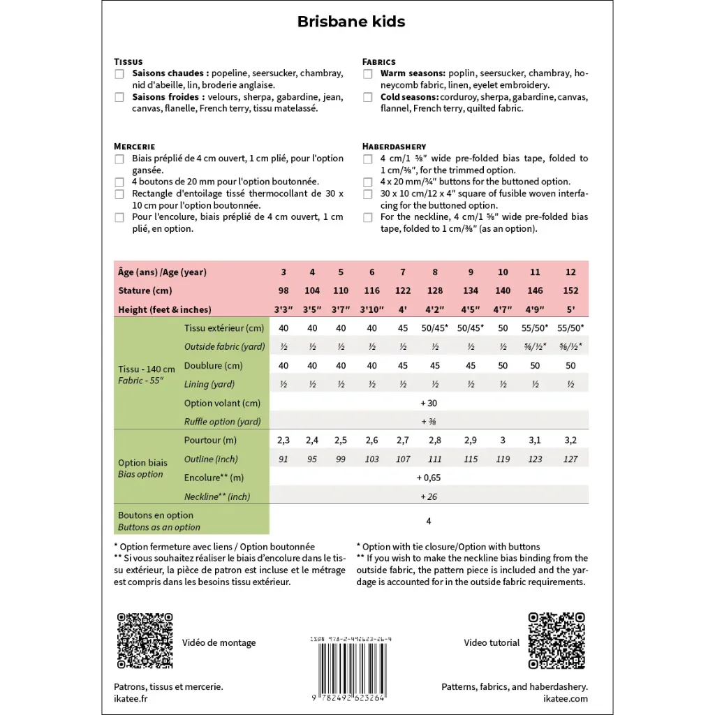 Ikatee - Patron Couture Enfant Plastron et Pull sans manches "Brisbane Kids" du 3 au 12 ans 1.webp
