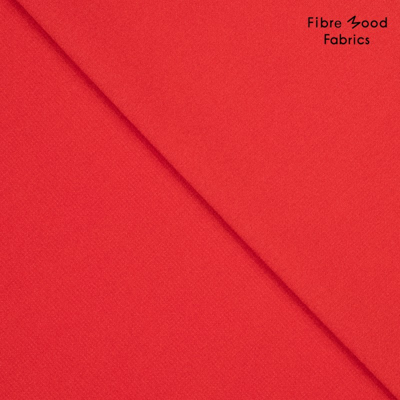 Fibre Mood – Tissu Crêpe Stretch « Yuna » Uni Couleur Rouge Coquelicot 3.webp