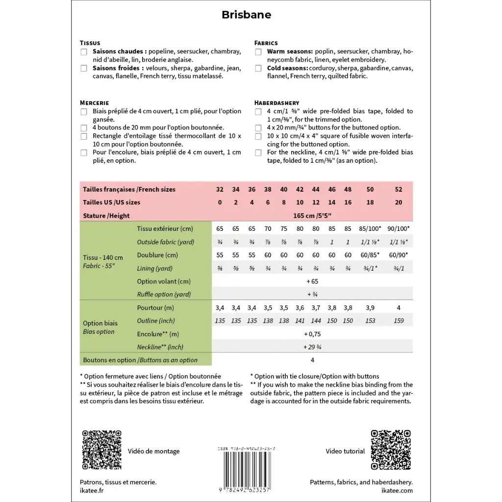 Ikatee - Patron Couture Femme Plastron et Pull sans manches "Brisbane" du 32 au 52 1.webp