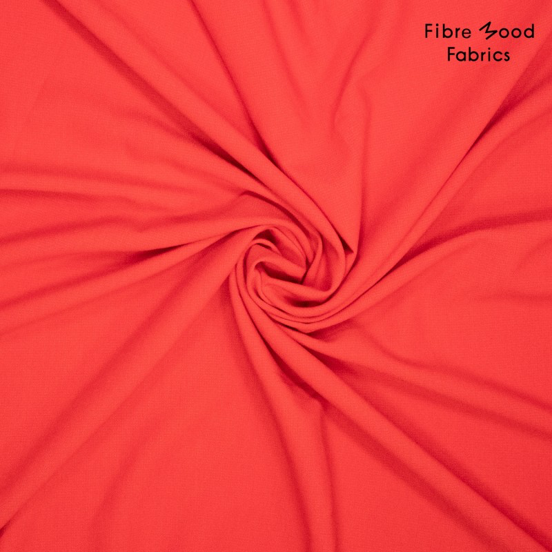 Fibre Mood – Tissu Crêpe Stretch « Yuna » Uni Couleur Rouge Coquelicot 2.webp