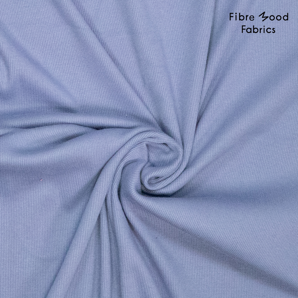 Fibre Mood – Tissu Jersey Bord-Cotes Uni Couleur Bleu Lavande 2.webp