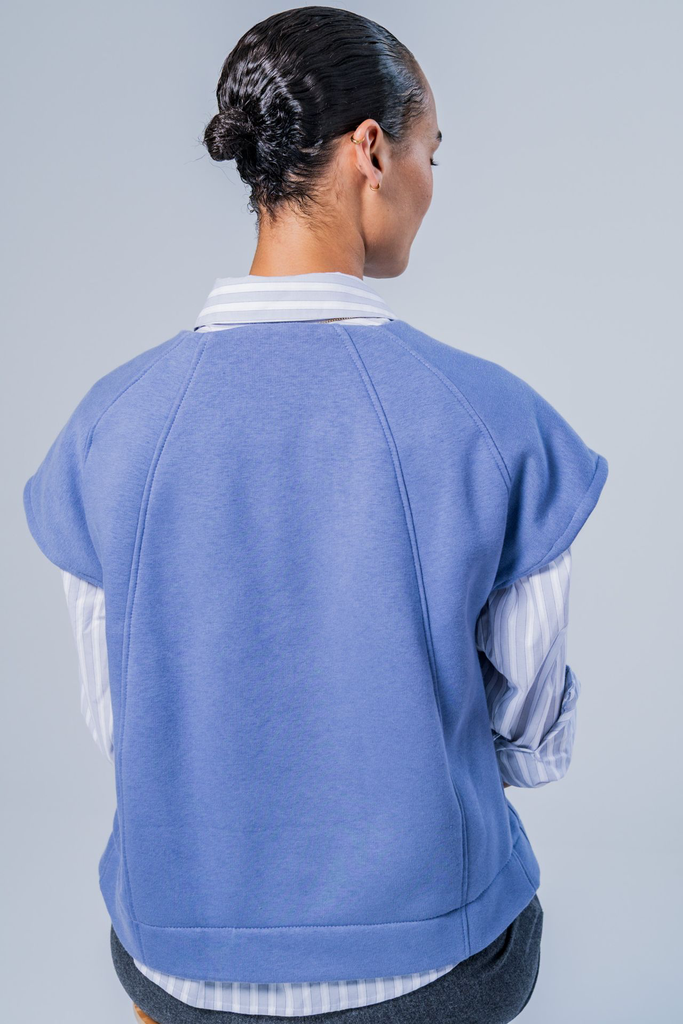 Fibre Mood – Tissu Sweat Molletonné En Coton Bio "Leni" Uni Couleur Bleu Lavande 2.webp
