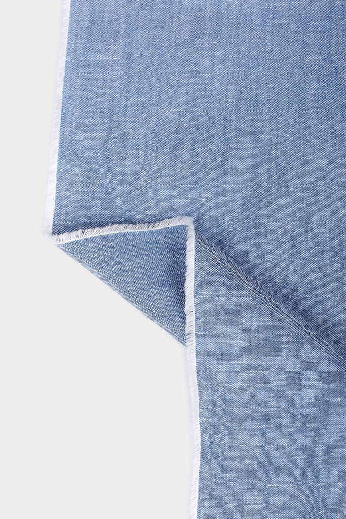 Atelier Brunette – Tissu Chambray Coton Lin Light Blue.webp