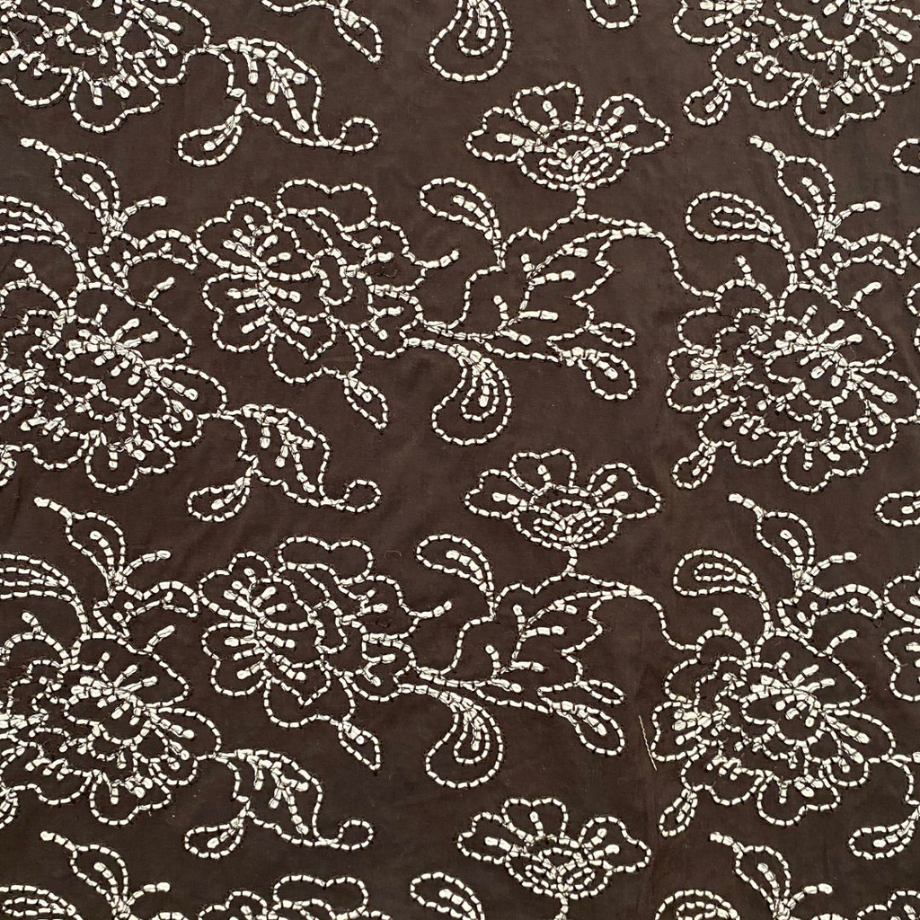 Sélection Coup de Coudre - Voile de Coton  "Pivoine" Couleur Chocolat.webp