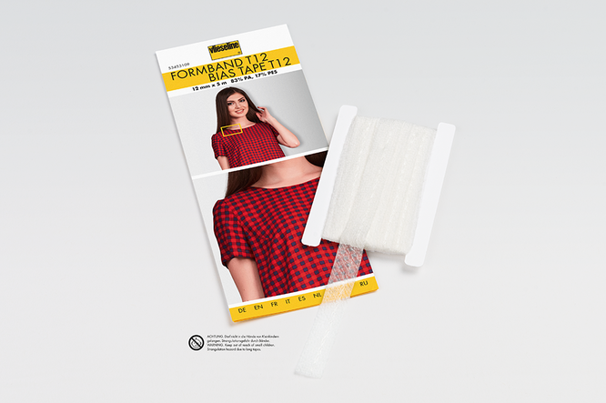 [53453109] Vlieseline – Stabilmanche T12 - Bande thermocollante 12 mm  - 5m - Blanc