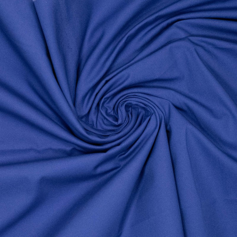 [791043-868] Fibre Mood - Tissu Toile de Coton  Fine "Barbara" Uni Couleur Bleu Roi - 10 cm