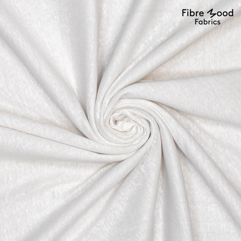 [FM796406] Fibre Mood - Tissu Jersey de Lin "Thalia"Uni Blanc - 10 cm