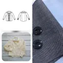 Christine Charles – Kit Couture Chemise Adelise Couleur Bleu Ciel et Bleu Marine