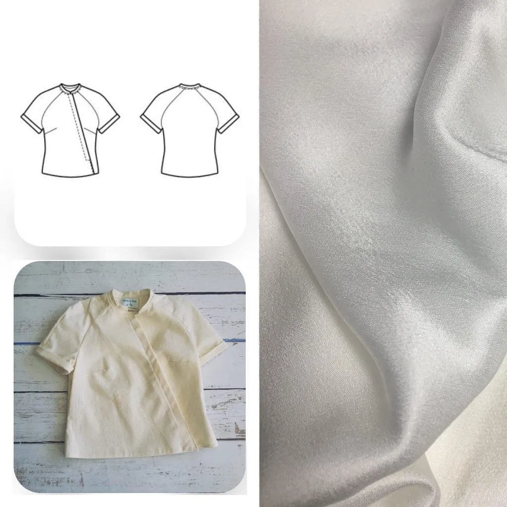 Christine Charles – Kit Couture Top Raglan Ismérie Couleur Blanc