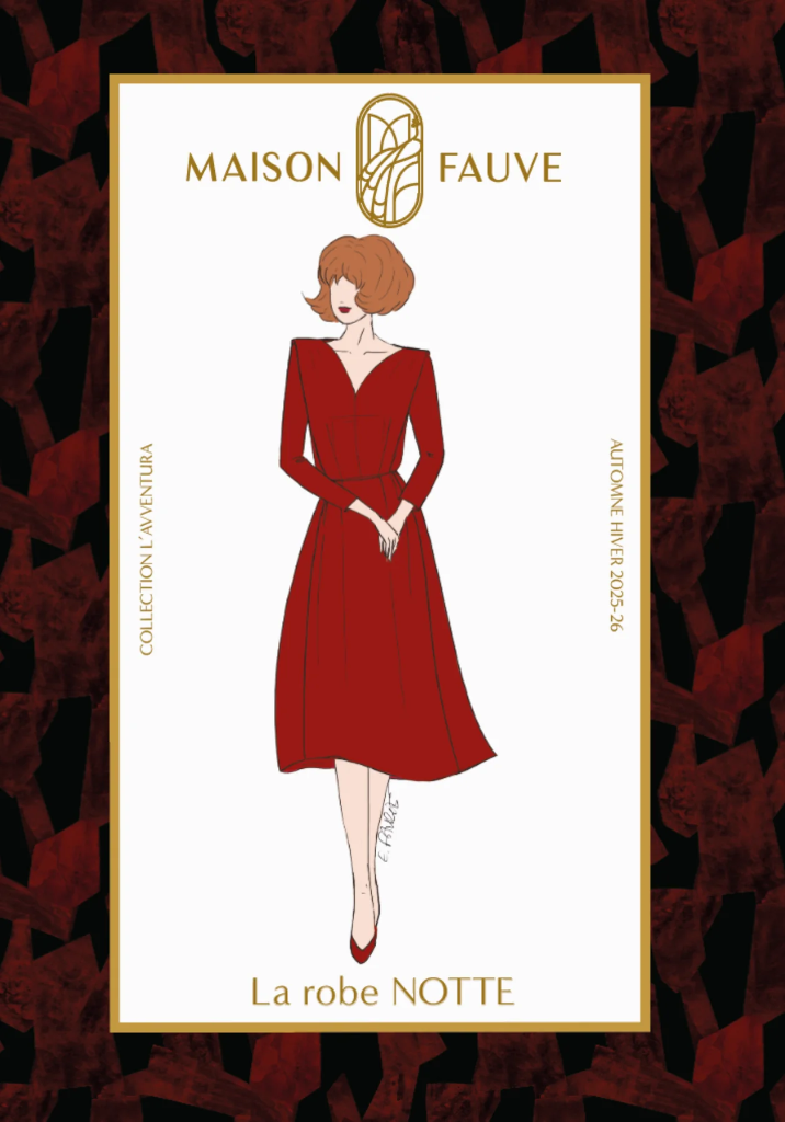 Maison Fauve – Patron Couture Femme Robe « Notte » du 34 au 52