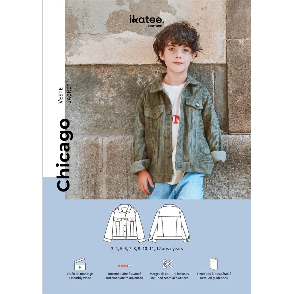 [Chicago] Ikatee - Patron Couture Enfant Veste "Chicago" du 3 au 12 ans