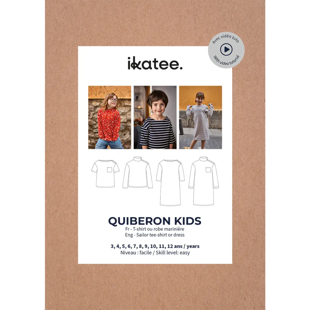 [Quiberon Kids] Ikatee - Patron Couture Enfant Tee-shirt et Robe Marinière  "Quiberon Kids" du 3 au 12 ans