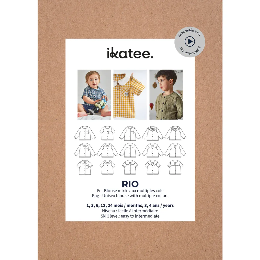 [Rio] Ikatee - Patron Couture Bébé Blouse "Rio" du 1 mois au 4 ans