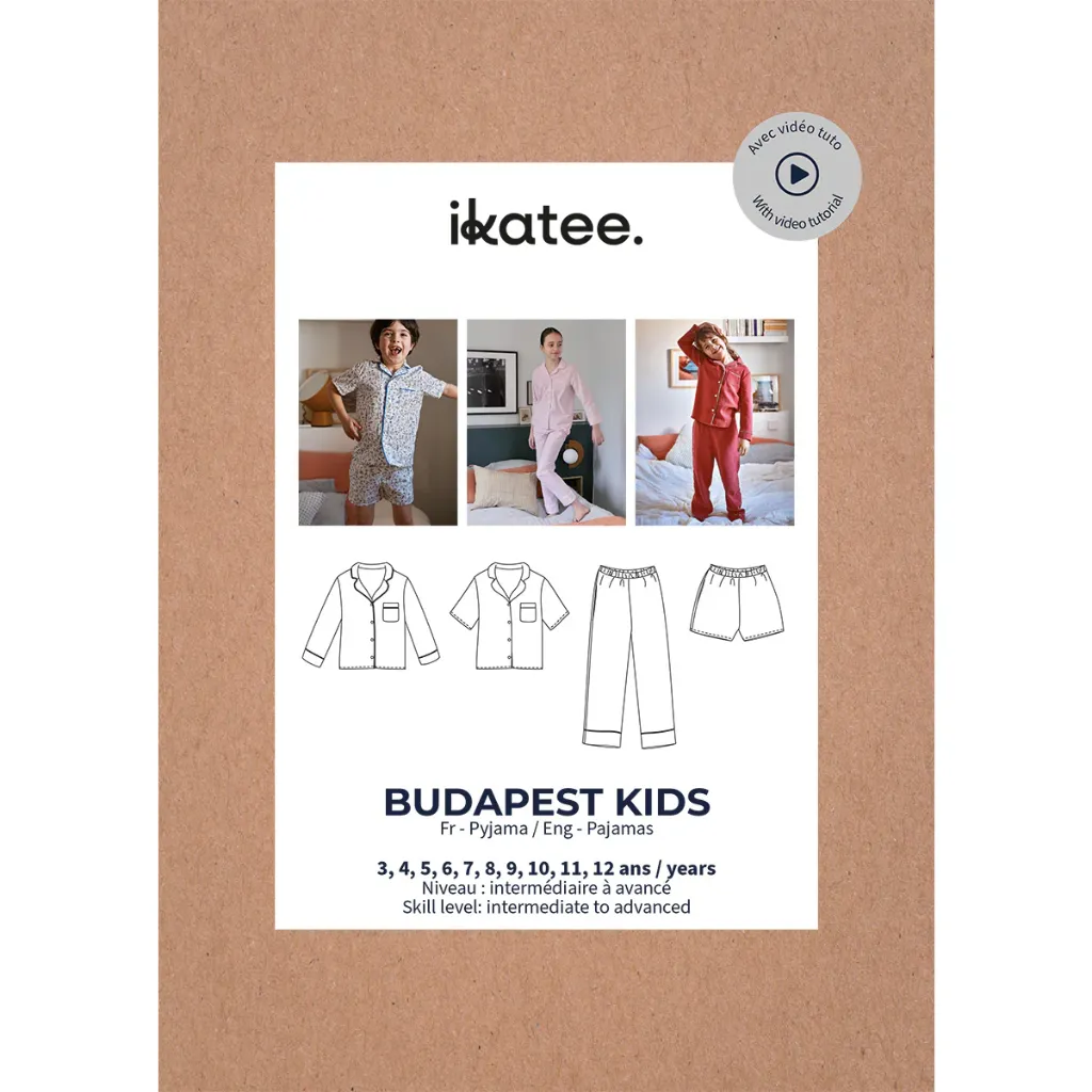 Ikatee - Patron Couture Enfant Pyjama "Budapest Kids" du 3 au 12 ans