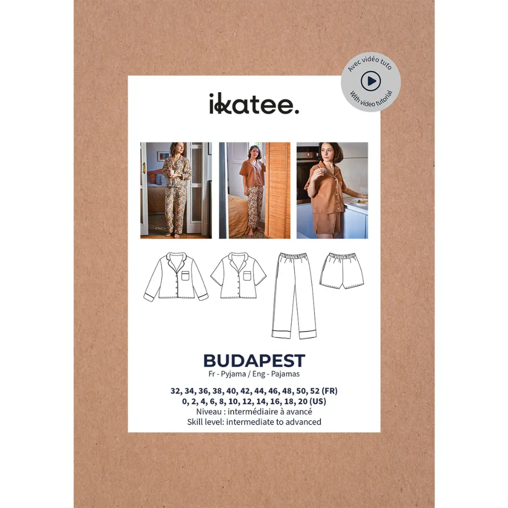 [Budapest] Ikatee - Patron Couture Femme Pyjama "Budapest" du 32 au 52