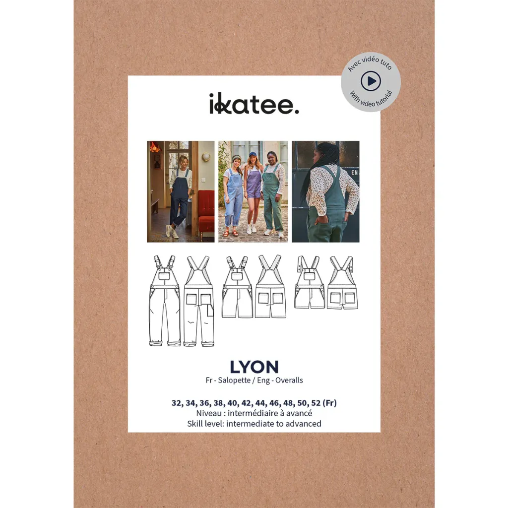 Ikatee - Patron Couture Femme Salopette "Lyon" du 32 au 52