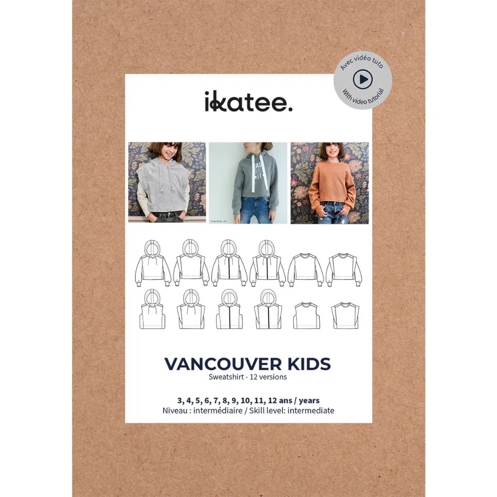 [Vancouver Kids] Ikatee - Patron Couture Enfant Sweat "Vancouver Kids" du 3 au 12 ans