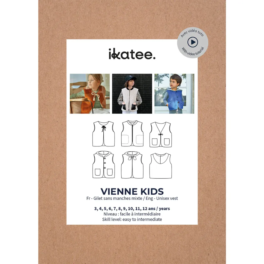 [Vienne Kids] Ikatee - Patron Couture Enfant Gilet sans manches Mixte "Vienne Kids" du 3 au 12 ans