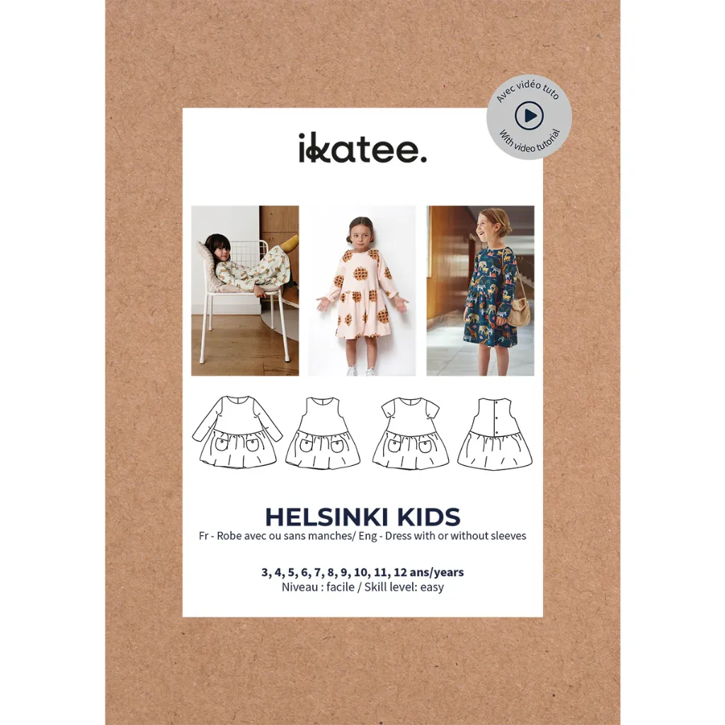 [Helsinki Kids] Ikatee - Patron Couture Enfant Robe "Helsinki Kids" du 3 au 12 ans