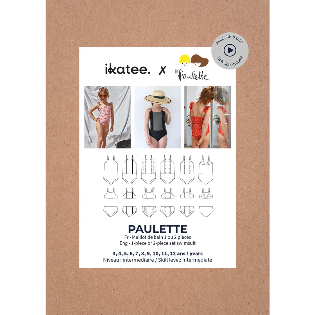 Ikatee - Patron Couture Enfant Maillot de bain "Paulette" du 3 au 12 ans