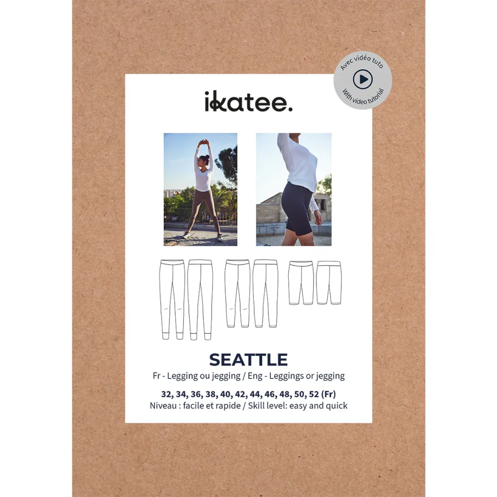Ikatee - Patron Couture Femme Legging et Jegging "Seattle" du 32 au 52