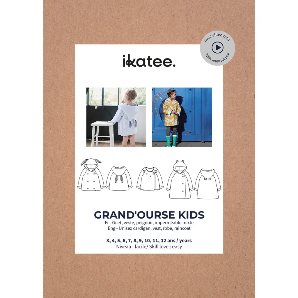 [Grand’ourse Kids] Ikatee - Patron Couture Enfant Gilet, Veste et Peignoir Mixte "Grand’ourse Kids" du 3 au 12 ans