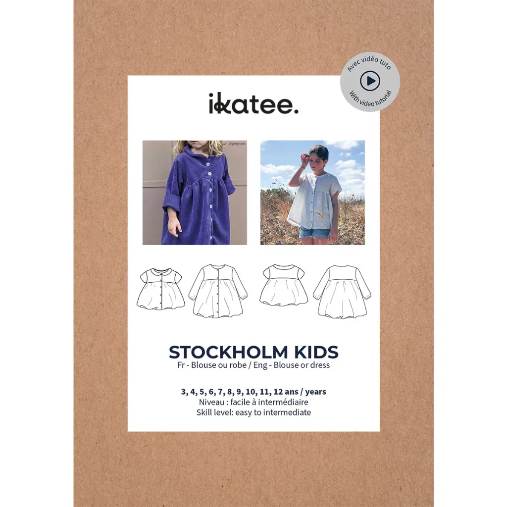 [Stockholm Kids] Ikatee - Patron Couture Enfant Blouse et Robe "Stockholm Kids" du 3 au 12 ans