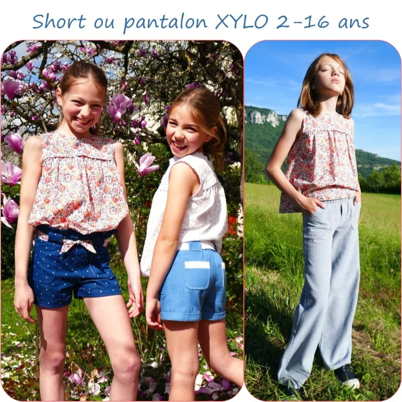[Xylo] Petits D'om "Xylo" – Patron Couture Enfant Short ou Pantalon du 2 au 16 ans