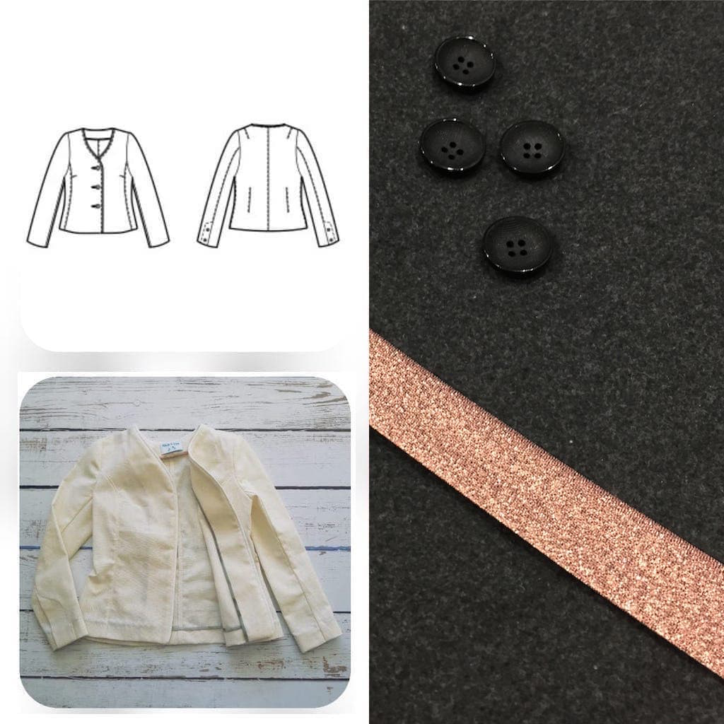 Christine Charles – Kit Couture Veste Armélia Couleur Noir et Cuivre