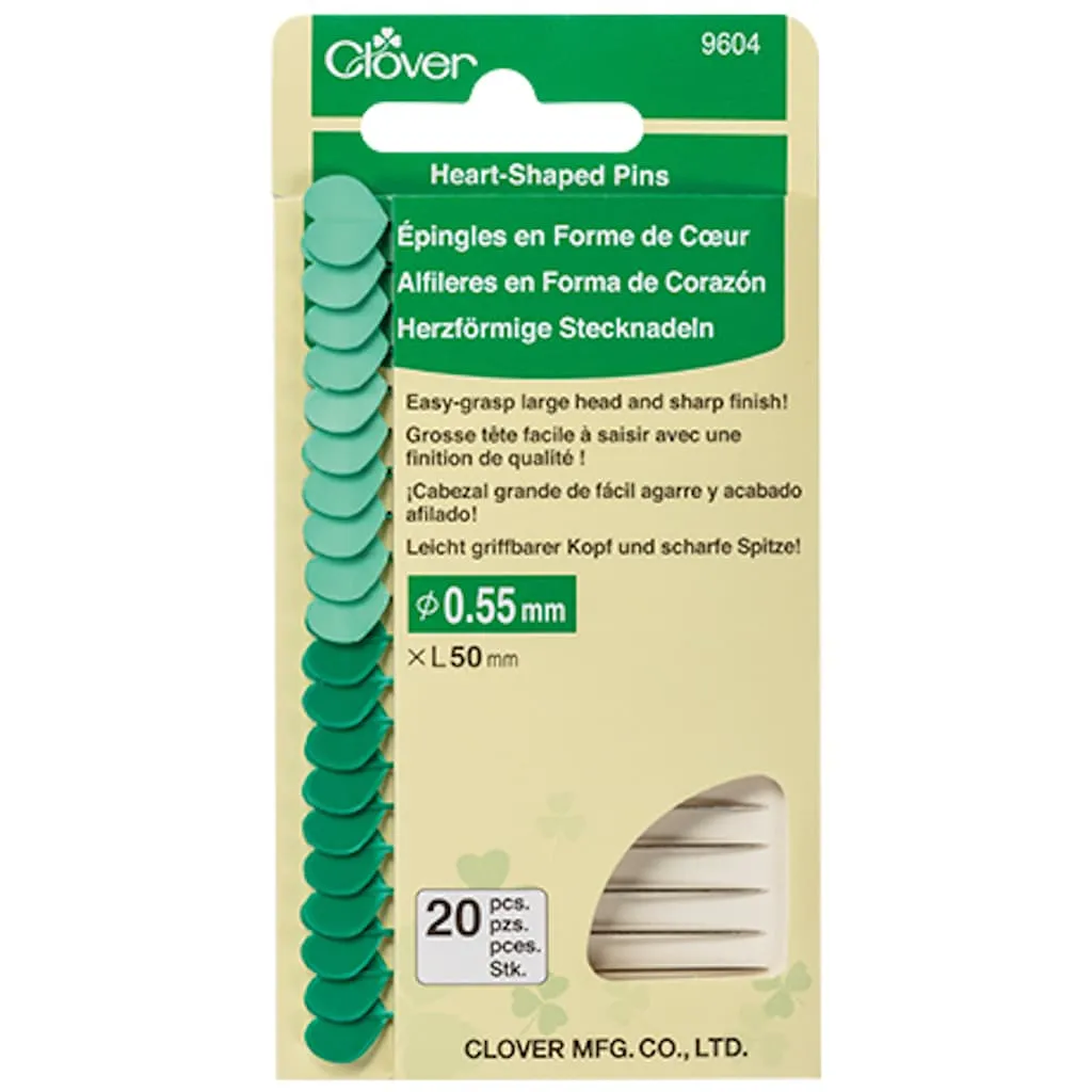 [9604] Clover - Épingles à Tête de Cœur (20 pcs)