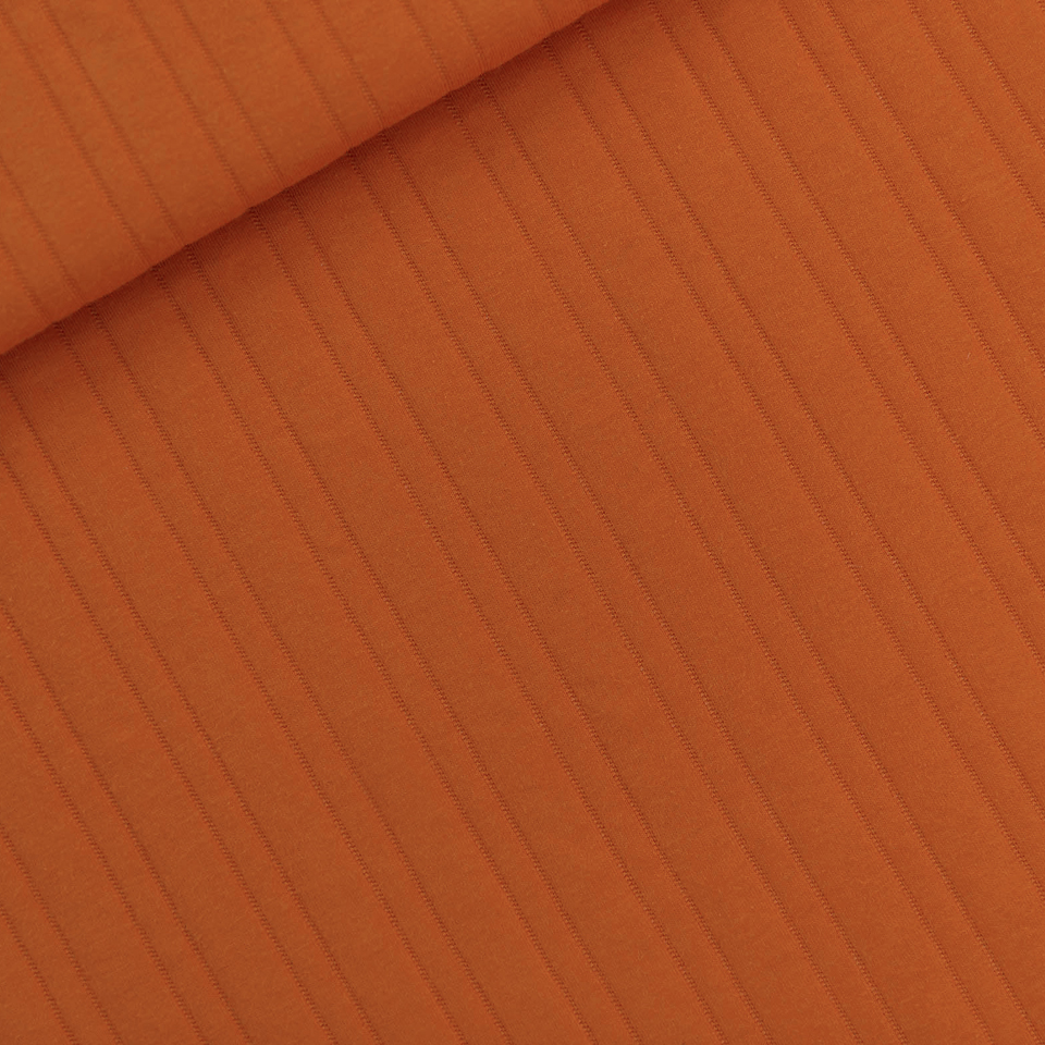 [06217.222.R] See You at Six – Tissu Maille Matelassé Uni Orange Érable d'automne - 10 cm