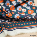 La Droguerie - Tissu Bee Bloom – Orange Capucine - 10 cm