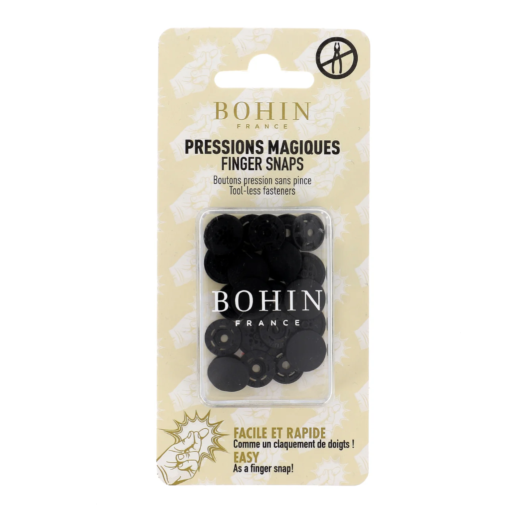 Bohin - Pressions Magiques Plastique Coloris Noir (13 mm)