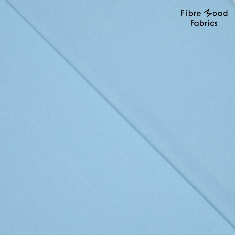 Fibre Mood - Tissu Popeline de Coton Lavé "Hamsa" Uni Couleur Bleu Clair - 10 cm