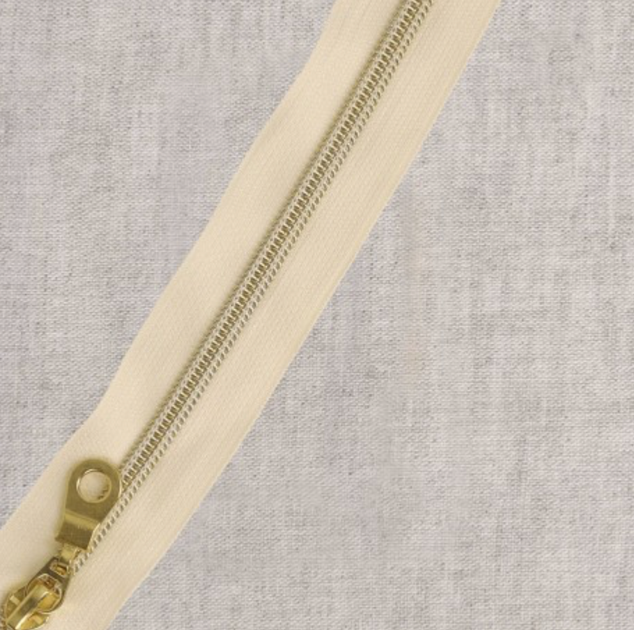 Fermeture à glissière au mètre ecru/or - 50 cm