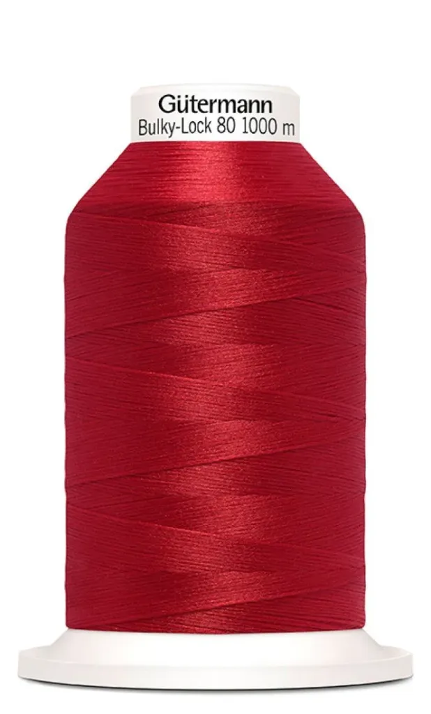 Gütermann – Cône Fil Bulky-Lock 80 Uni Coloris Rouge (1 000 m)