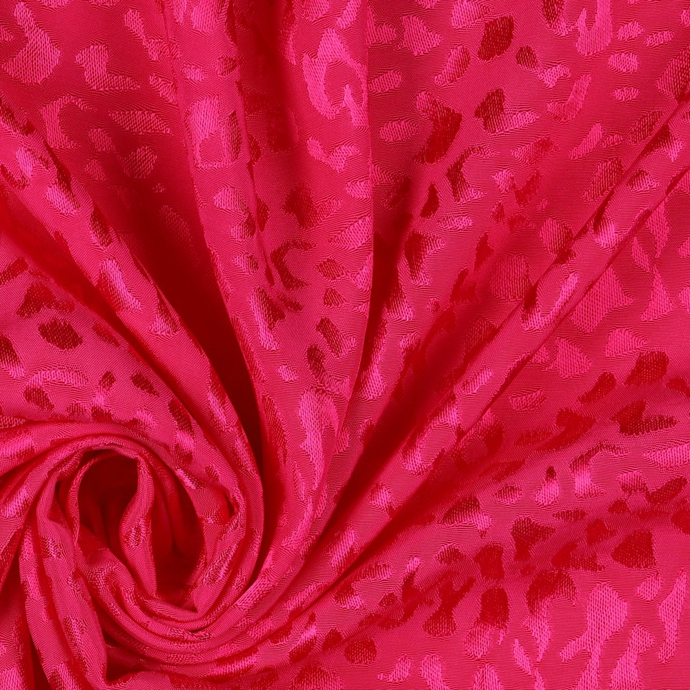 [04924.007] Sélection Coup de Coudre – Tissu Jacquard de Viscose Léopard Uni Fuchsia - 10 cm