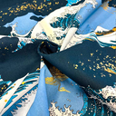 Naka Fabrics - Tissu Coton Japonais – La Vague de Kanagawa Bleu- 10 cm