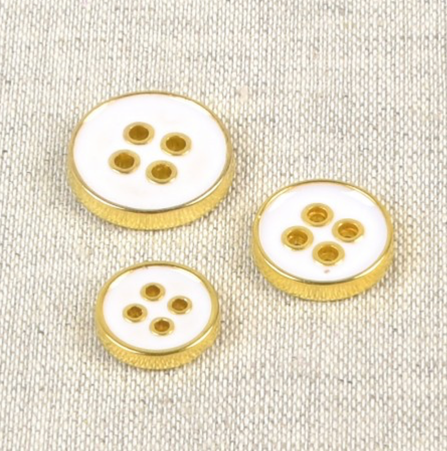 [50319-12-501] Bouton Métallique Laqué Blanc 12 mm