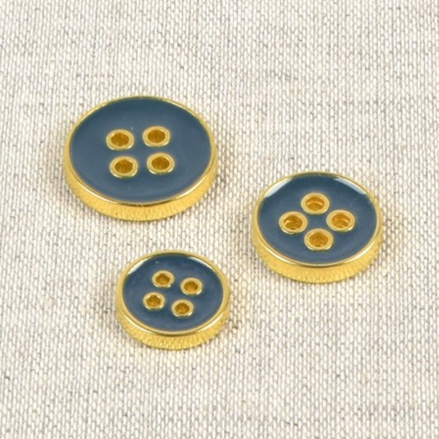 [50319-12-556] Bouton Métallique Laqué Bleu Canard 12 mm