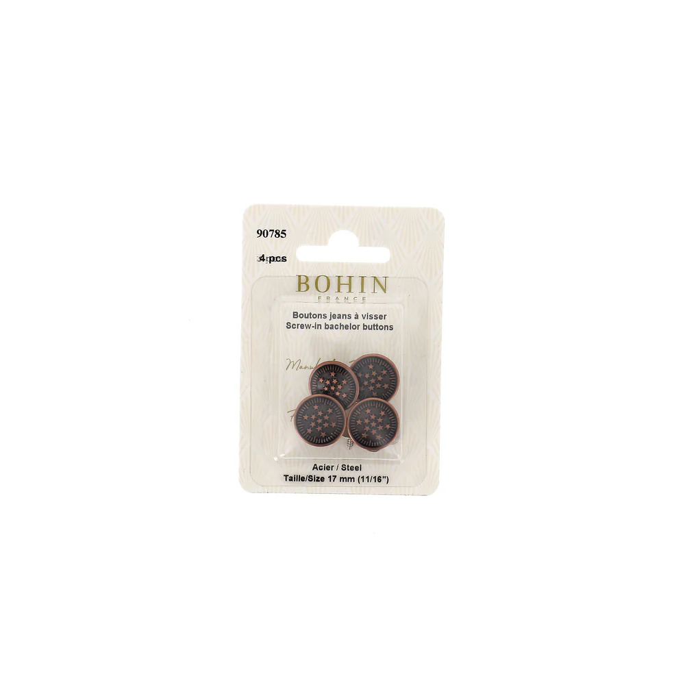 Bohin - Boutons Automatiques de Jeans à Visser Coloris Bronze (ø 17 mm)