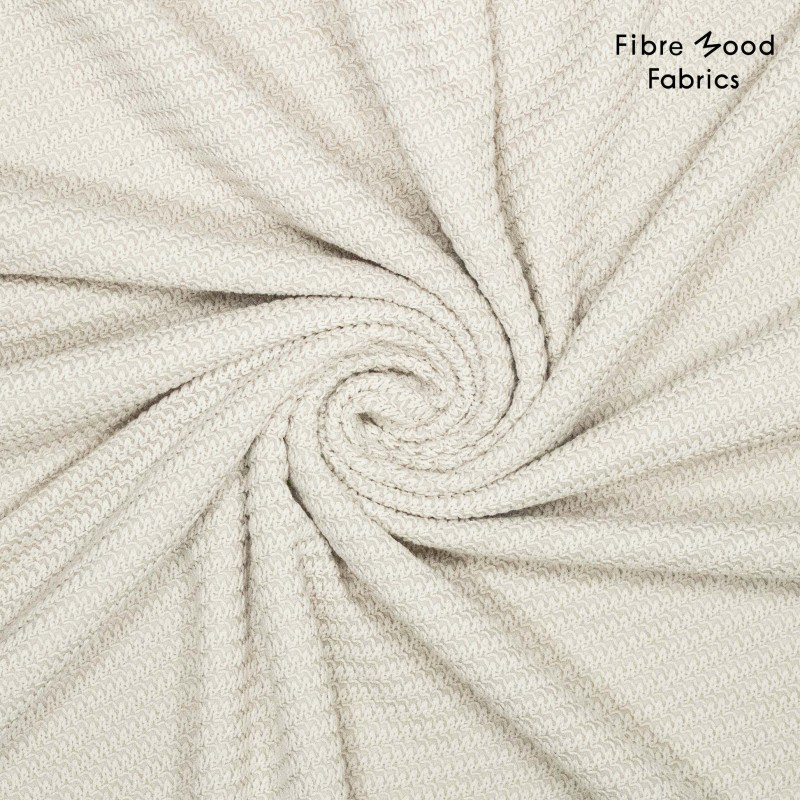Fibre Mood – Tissu Maille de Coton «Mirri» Uni Beige Clair - 10 cm