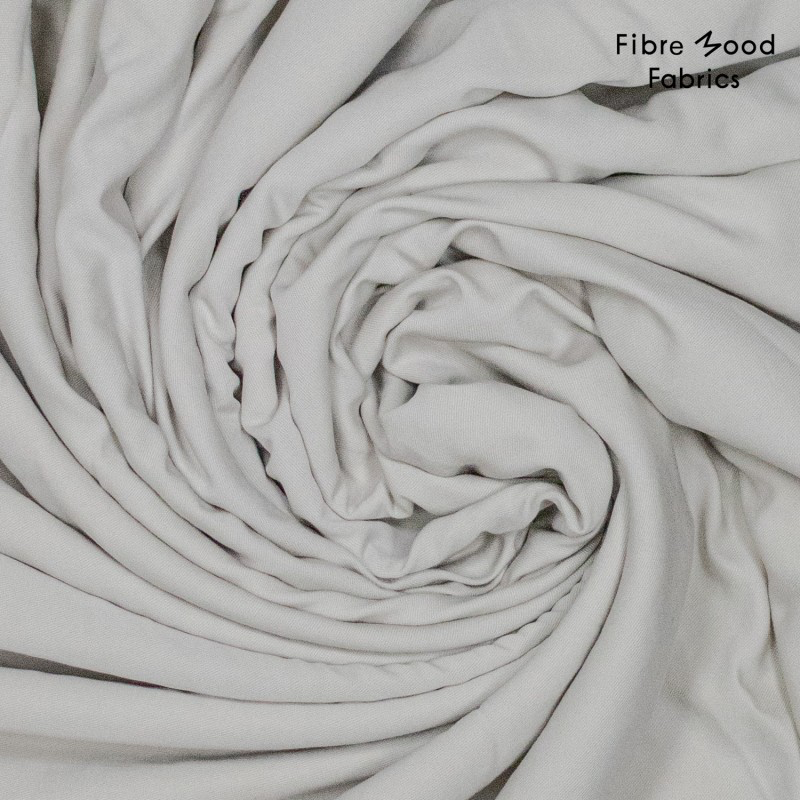 [792423-951] Fibre Mood – Tissu Sergé de Viscose «Ola» Uni Gris Perle - 10 cm