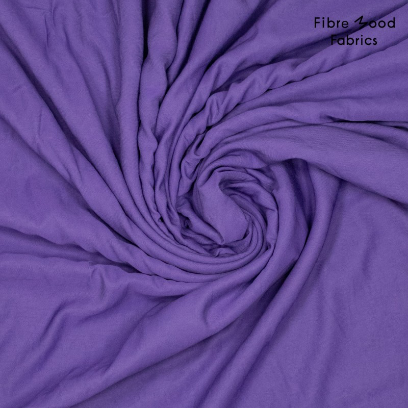 [792423-641] Fibre Mood – Tissu Sergé de Viscose «Willow» Uni Violet - 10 cm