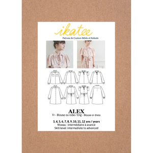 Ikatee - Patron Couture Enfant Blouse ou Robe "Alex" de 3 à 12 ans